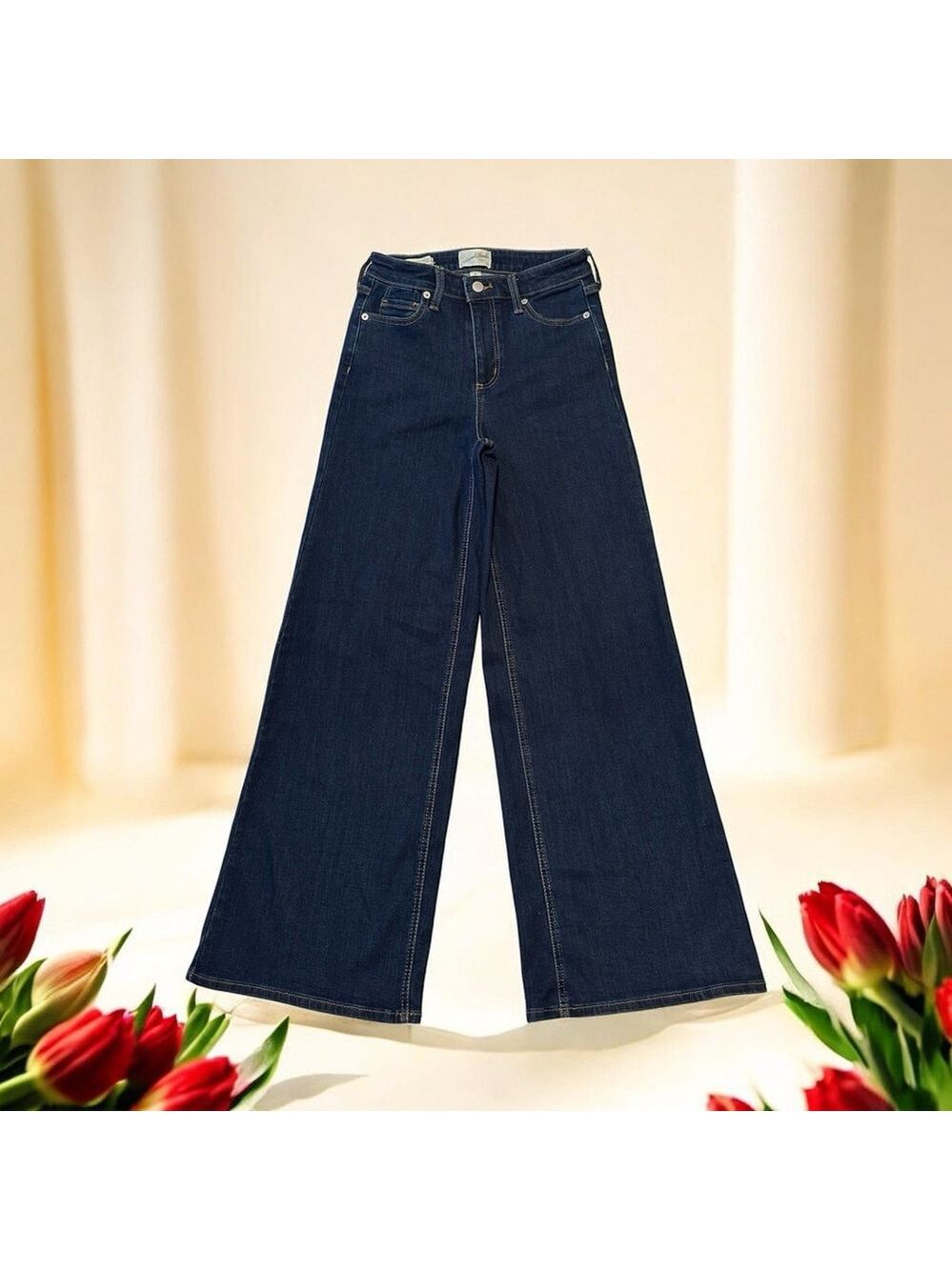 Universal Thread Hippie Wide Leg Jeans Womens 6R High Rise 32” Inseam Long Denim